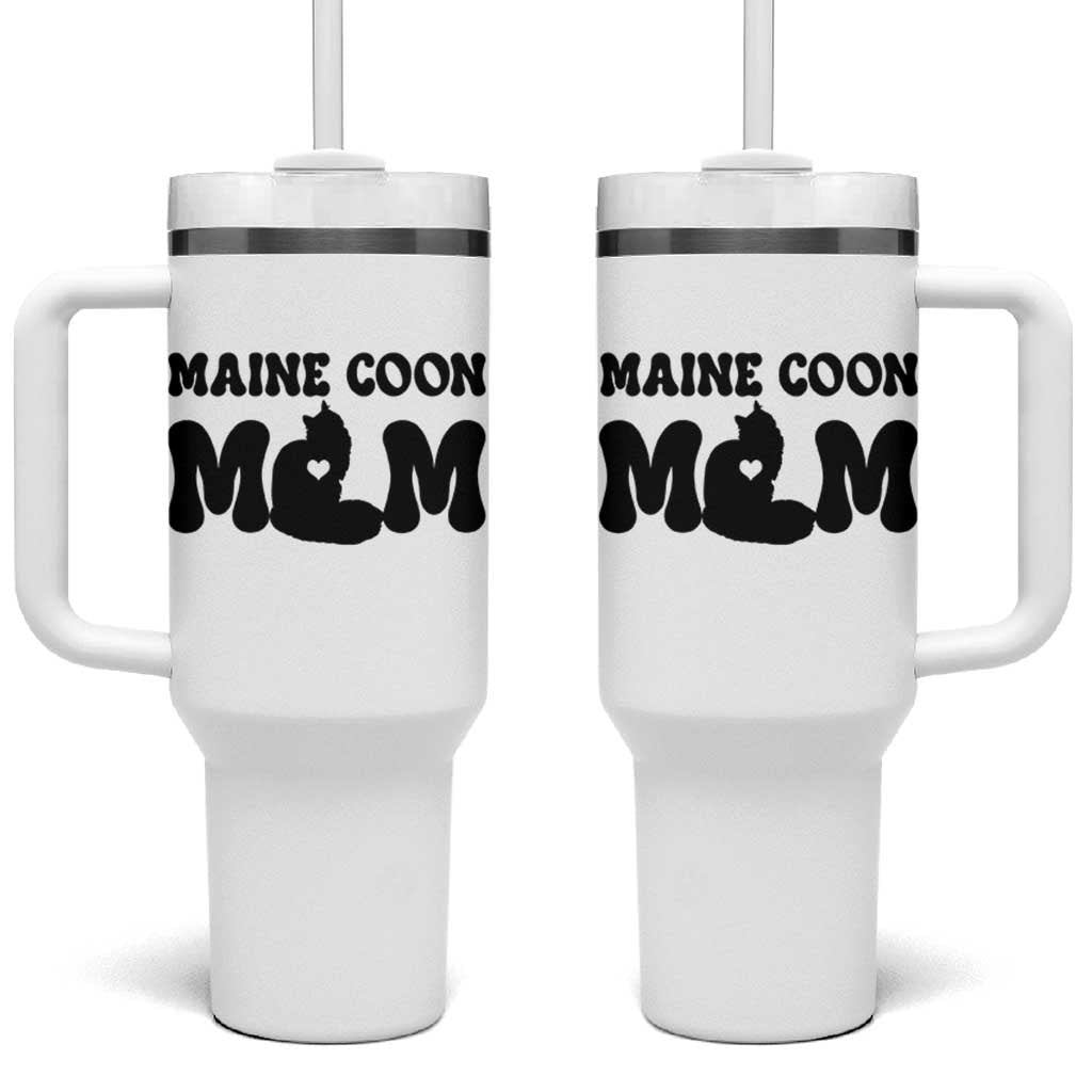 Maine Coon Mom Tumbler With Handle Cat Lover Gift For Her