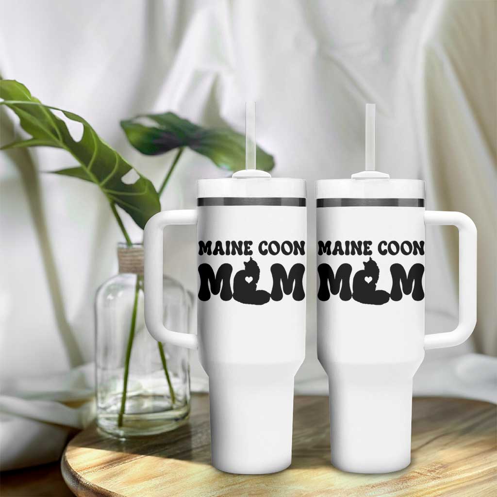 Maine Coon Mom Tumbler With Handle Cat Lover Gift For Her