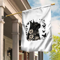 Black Maine Coon Cat Garden Flag Floral Sunflower Watercolor Gift