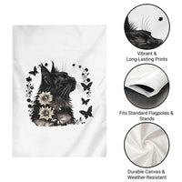 Black Maine Coon Cat Garden Flag Floral Sunflower Watercolor Gift