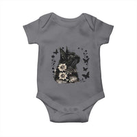 Black Maine Coon Cat Baby Onesie Floral Sunflower Watercolor Gift