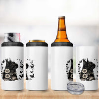 Black Maine Coon Cat 4 in 1 Can Cooler Tumbler Floral Sunflower Watercolor Gift