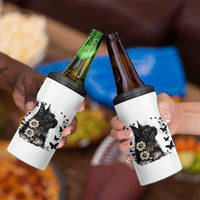 Black Maine Coon Cat 4 in 1 Can Cooler Tumbler Floral Sunflower Watercolor Gift