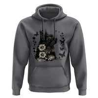 Black Maine Coon Cat Hoodie Floral Sunflower Watercolor Gift
