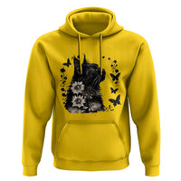 Black Maine Coon Cat Hoodie Floral Sunflower Watercolor Gift