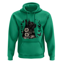 Black Maine Coon Cat Hoodie Floral Sunflower Watercolor Gift
