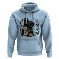 Black Maine Coon Cat Hoodie Floral Sunflower Watercolor Gift
