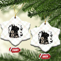 Black Maine Coon Cat Ceramic Ornament Floral Sunflower Watercolor Gift