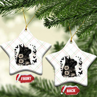 Black Maine Coon Cat Ceramic Ornament Floral Sunflower Watercolor Gift