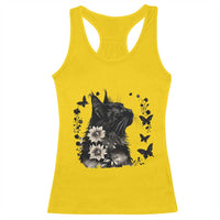 Black Maine Coon Cat Racerback Tank Top Floral Sunflower Watercolor Gift