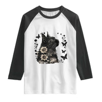 Black Maine Coon Cat Raglan Shirt Floral Sunflower Watercolor Gift
