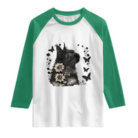 Black Maine Coon Cat Raglan Shirt Floral Sunflower Watercolor Gift