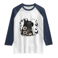 Black Maine Coon Cat Raglan Shirt Floral Sunflower Watercolor Gift