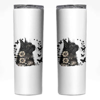 Black Maine Coon Cat Skinny Tumbler Floral Sunflower Watercolor Gift