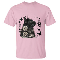 Black Maine Coon Cat T Shirt Floral Sunflower Watercolor Gift