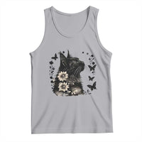 Black Maine Coon Cat Tank Top Floral Sunflower Watercolor Gift