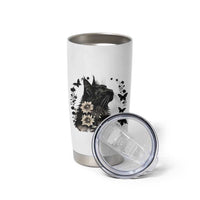 Black Maine Coon Cat Tumbler Cup Floral Sunflower Watercolor Gift