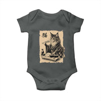 Vintage Japanese Cat Eating Sushi Baby Onesie Funny Maine Coon Kimono Gift