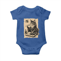 Vintage Japanese Cat Eating Sushi Baby Onesie Funny Maine Coon Kimono Gift