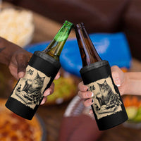Vintage Japanese Cat Eating Sushi 4 in 1 Can Cooler Tumbler Funny Maine Coon Kimono Gift