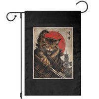 Japanese Maine Coon Samurai Warrior Garden Flag Vintage Ukiyoe Cat