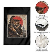 Japanese Maine Coon Samurai Warrior Garden Flag Vintage Ukiyoe Cat