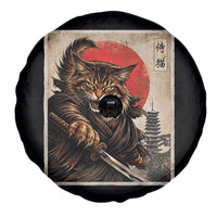 Japanese Maine Coon Samurai Warrior Spare Tire Cover Vintage Ukiyoe Cat
