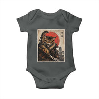 Japanese Maine Coon Samurai Warrior Baby Onesie Vintage Ukiyoe Cat