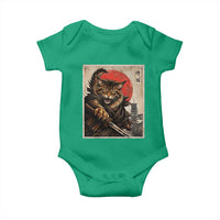 Japanese Maine Coon Samurai Warrior Baby Onesie Vintage Ukiyoe Cat