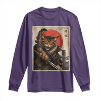 Japanese Maine Coon Samurai Warrior Long Sleeve Shirt Vintage Ukiyoe Cat