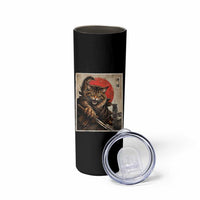 Japanese Maine Coon Samurai Warrior Skinny Tumbler Vintage Ukiyoe Cat