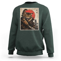 Japanese Maine Coon Samurai Warrior Sweatshirt Vintage Ukiyoe Cat