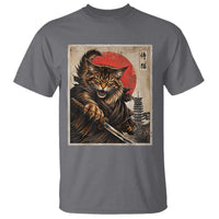 Japanese Maine Coon Samurai Warrior T Shirt Vintage Ukiyoe Cat