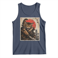 Japanese Maine Coon Samurai Warrior Tank Top Vintage Ukiyoe Cat