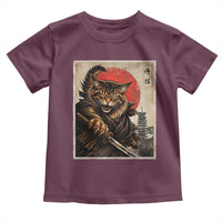 Japanese Maine Coon Samurai Warrior Toddler T Shirt Vintage Ukiyoe Cat