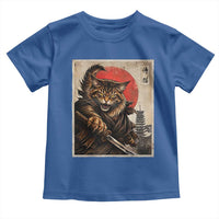 Japanese Maine Coon Samurai Warrior Toddler T Shirt Vintage Ukiyoe Cat