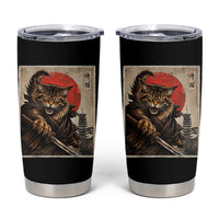 Japanese Maine Coon Samurai Warrior Tumbler Cup Vintage Ukiyoe Cat