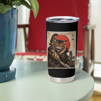 Japanese Maine Coon Samurai Warrior Tumbler Cup Vintage Ukiyoe Cat