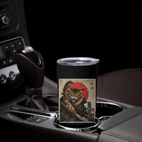 Japanese Maine Coon Samurai Warrior Tumbler Cup Vintage Ukiyoe Cat