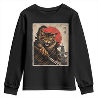 Japanese Maine Coon Samurai Warrior Youth Sweatshirt Vintage Ukiyoe Cat