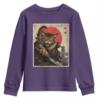 Japanese Maine Coon Samurai Warrior Youth Sweatshirt Vintage Ukiyoe Cat