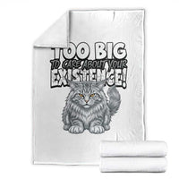 Funny Maine Coon Cat Throw Blanket Too Big To Care About Your Existence