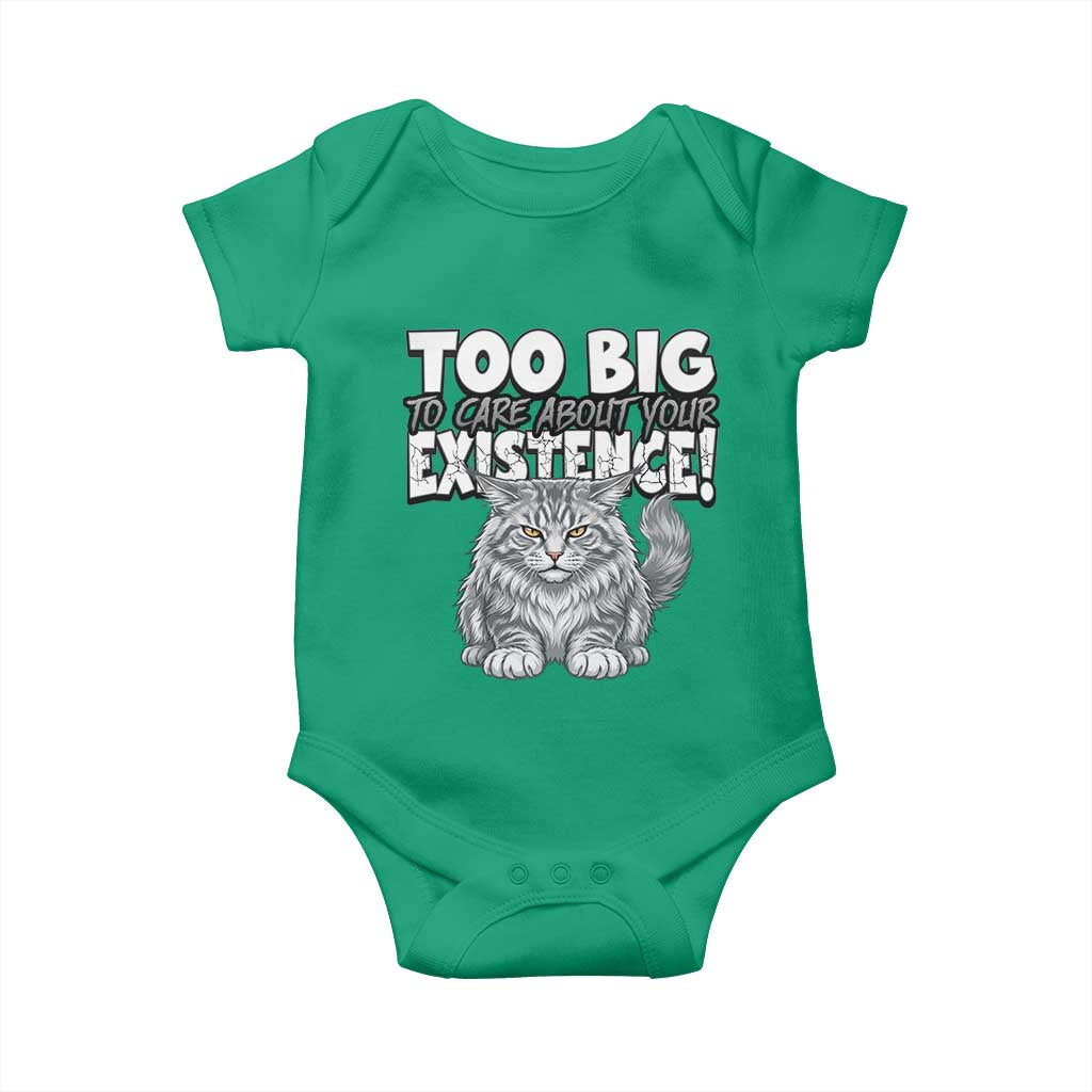Funny Maine Coon Cat Baby Onesie Too Big To Care About Your Existence