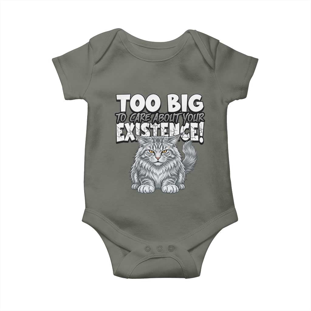 Funny Maine Coon Cat Baby Onesie Too Big To Care About Your Existence