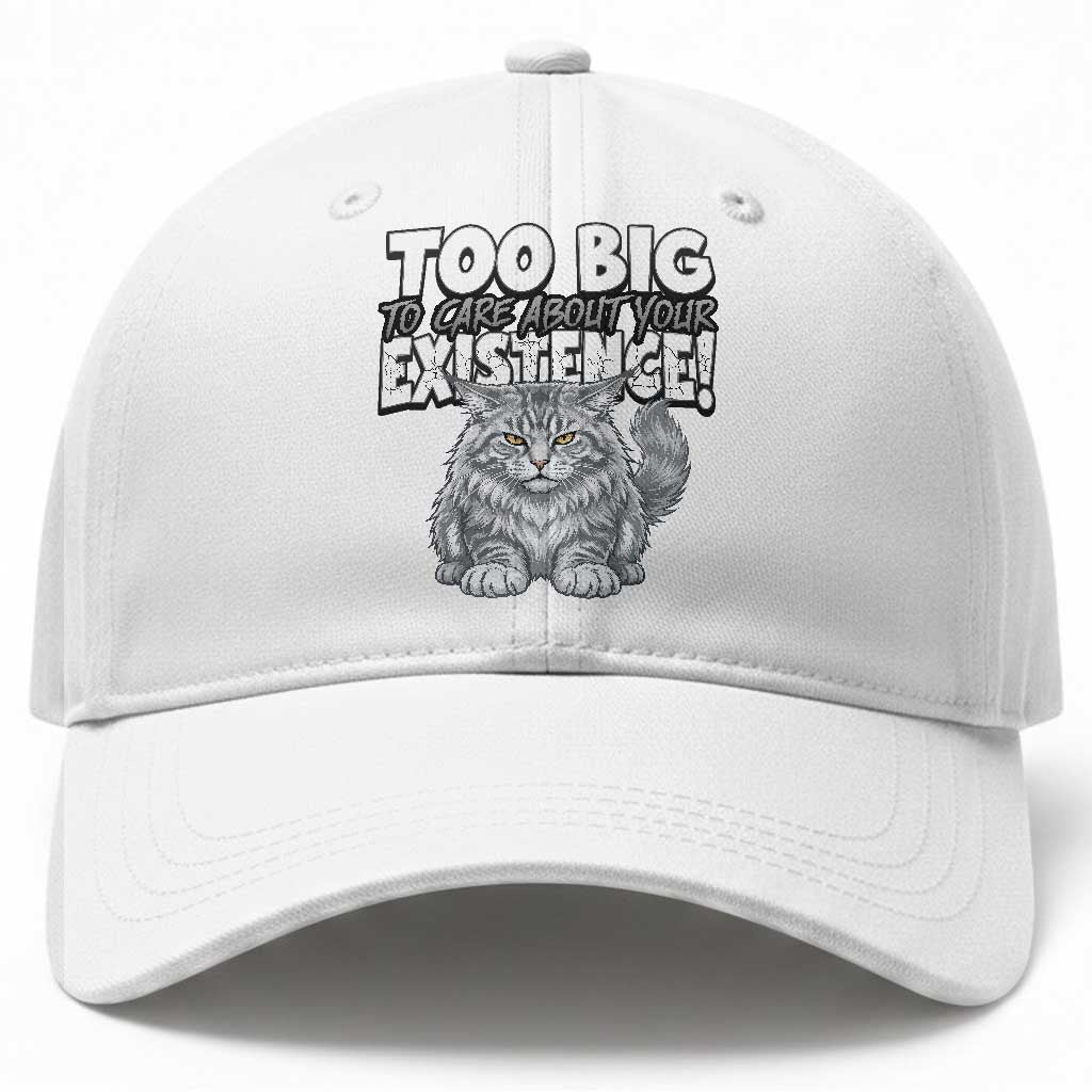Funny Maine Coon Cat Baseball Cap Too Big To Care About Your Existence