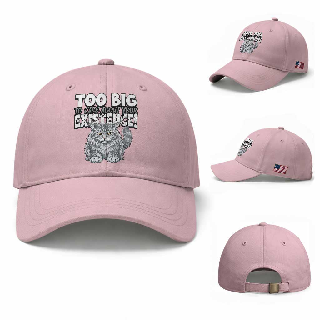 Funny Maine Coon Cat Baseball Cap Too Big To Care About Your Existence