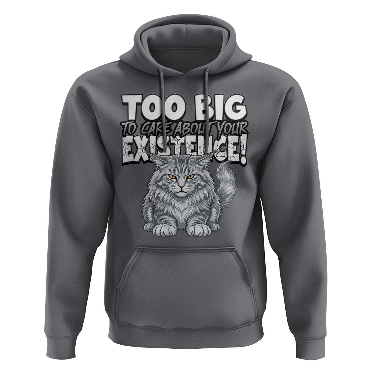 Funny Maine Coon Cat Hoodie Too Big To Care About Your Existence