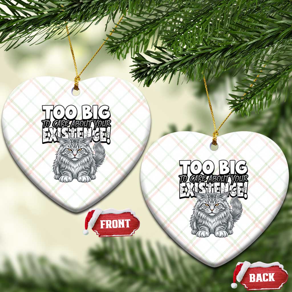 Funny Maine Coon Cat Ceramic Ornament Too Big To Care About Your Existence