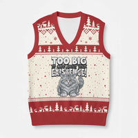 Funny Maine Coon Cat V-Neck Knit Sweater Vest Too Big To Care About Your Existence