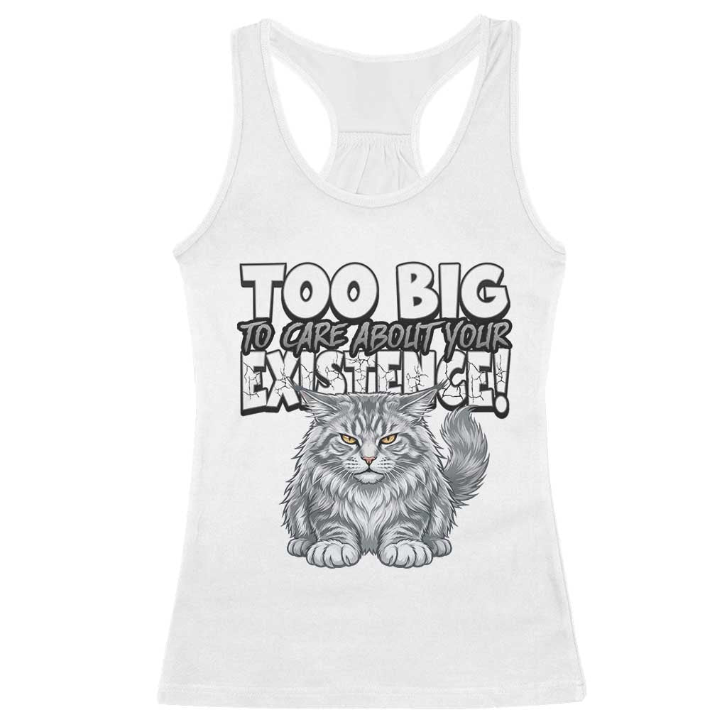 Funny Maine Coon Cat Racerback Tank Top Too Big To Care About Your Existence